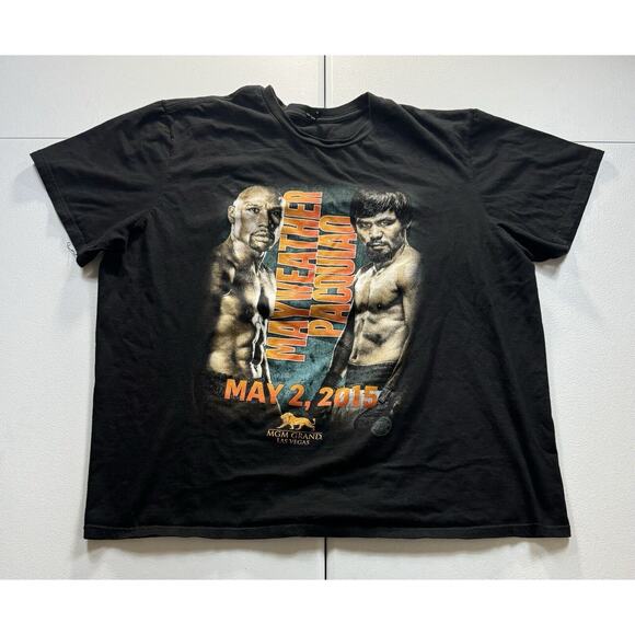 Floyd Mayweather Vs Manny Pacquiao Shirt Men’s 3XL Black Promo Boxing 2015 - Picture 1 of 5